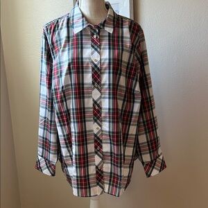 Talbots Plaid Button Down Shirt Size 16w